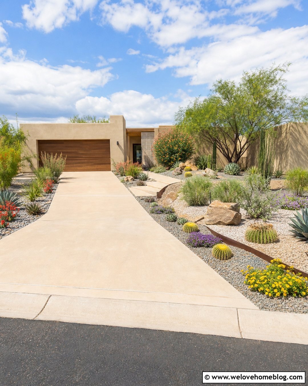 Drought Tolerant Driveway Planting - 35 Driveway Planting Ideas