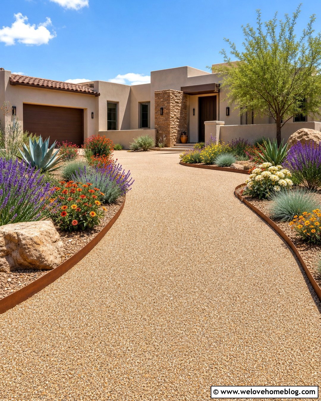 Drought Tolerant Flower Bed Along Driveway - 20 flower beds by driveway ideas
