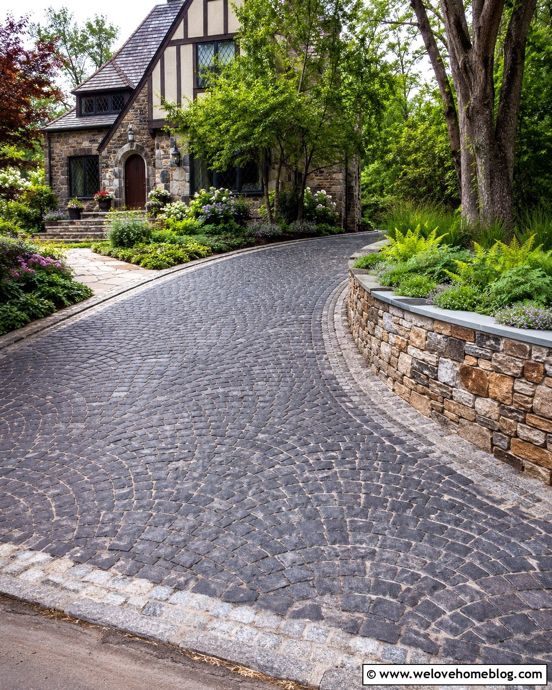 Dry Stack Stone Driveway Wall - 20 Driveway Walls Ideas