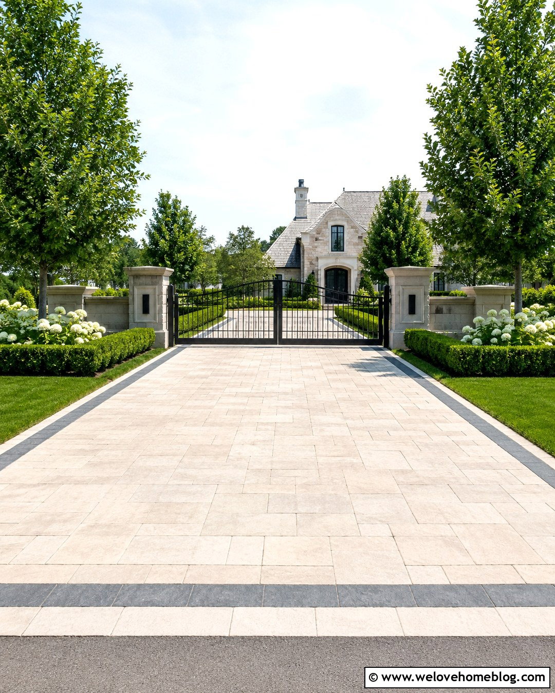 Electric Gate With Lighting And Address Pillars - 20 electric gates entrance driveways ideas