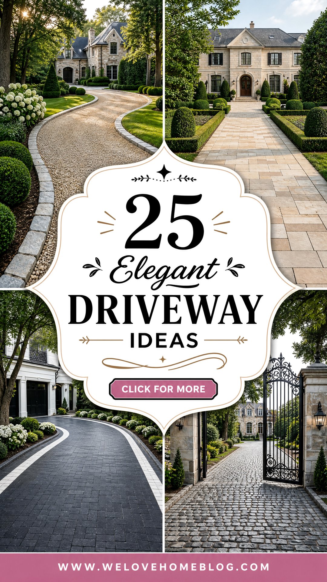 25 Elegant Driveway Ideas for Timeless Luxury and Curb Appeal - 25 Elegant Driveway Ideas for Timeless Luxury and Curb Appeal