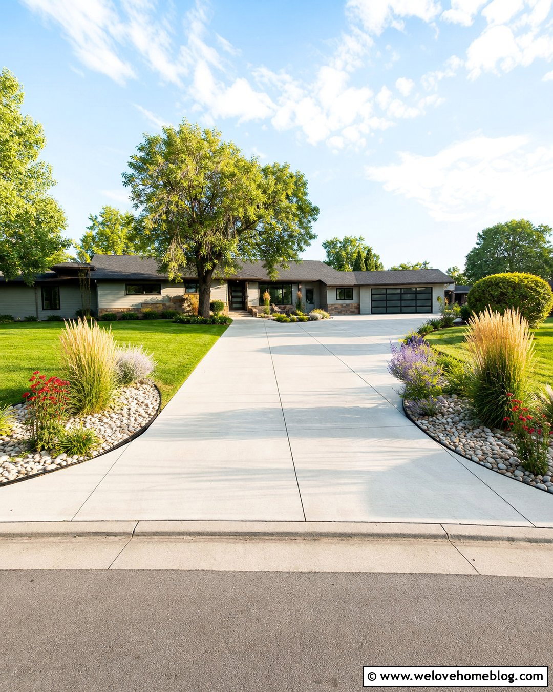 End Of Driveway Ornamental Grass Beds - 20 end of driveway landscaping curb appeal ideas