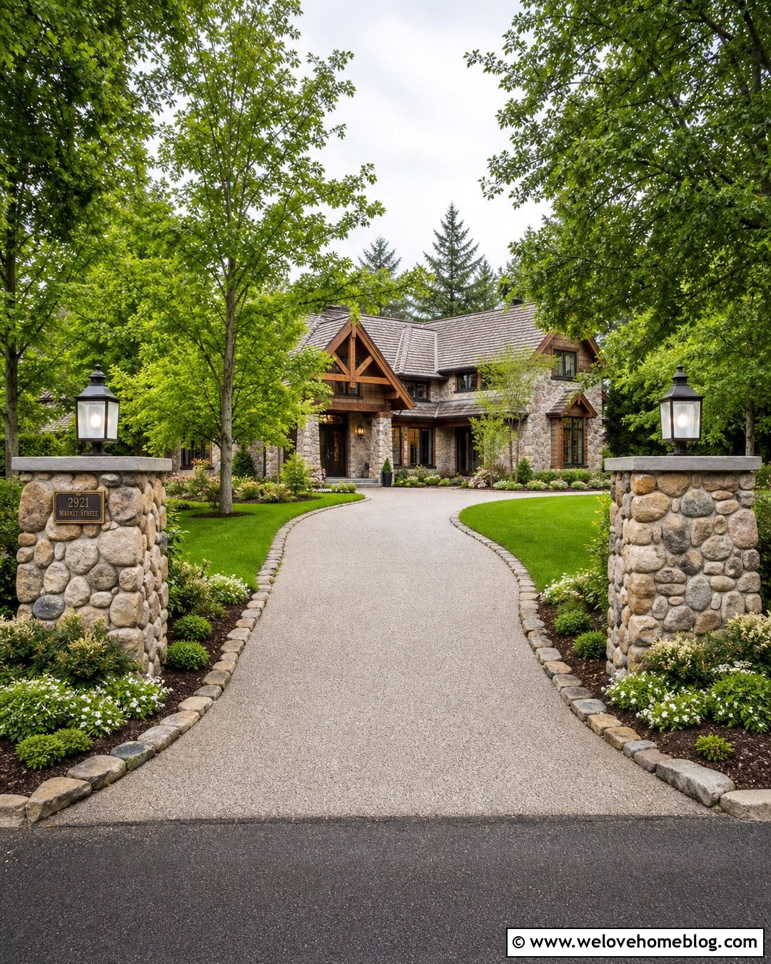 End Of Driveway Stone Pillars - 20 end of driveway landscaping curb appeal ideas