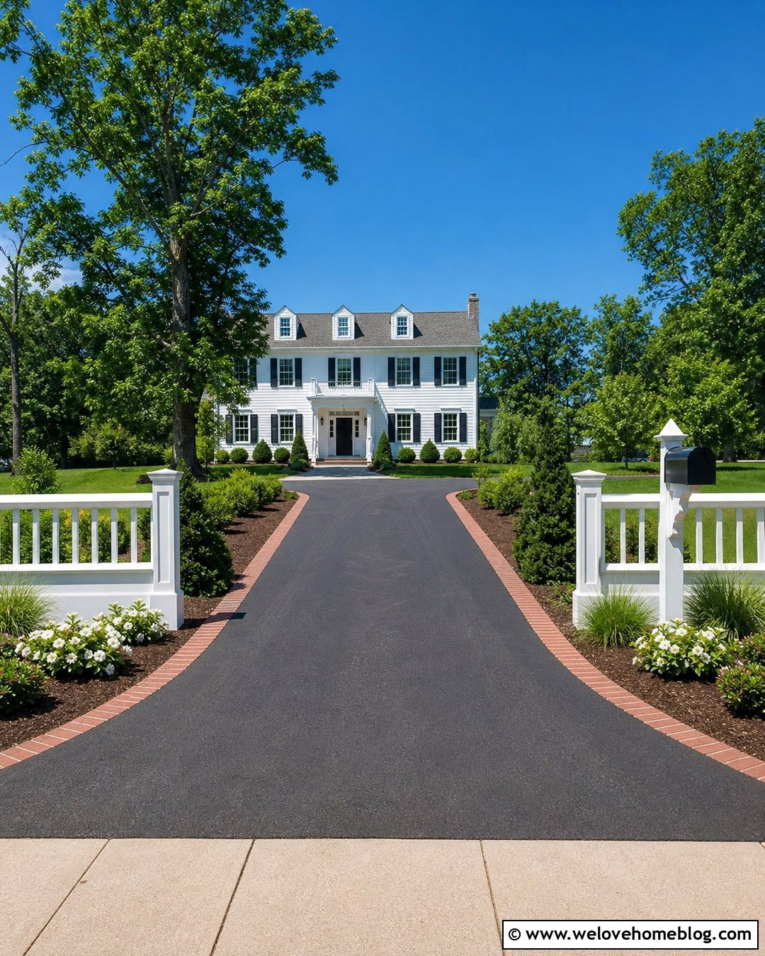 End Of Driveway White Fence Landscaping - 20 end of driveway landscaping curb appeal ideas