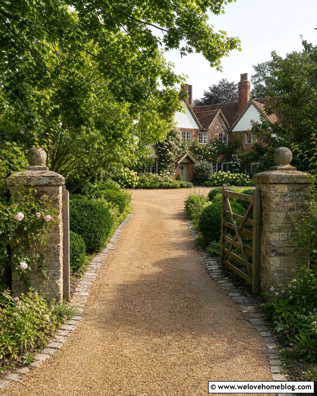 English Country House Gravel Driveway - 25 Old Money House Driveway Ideas