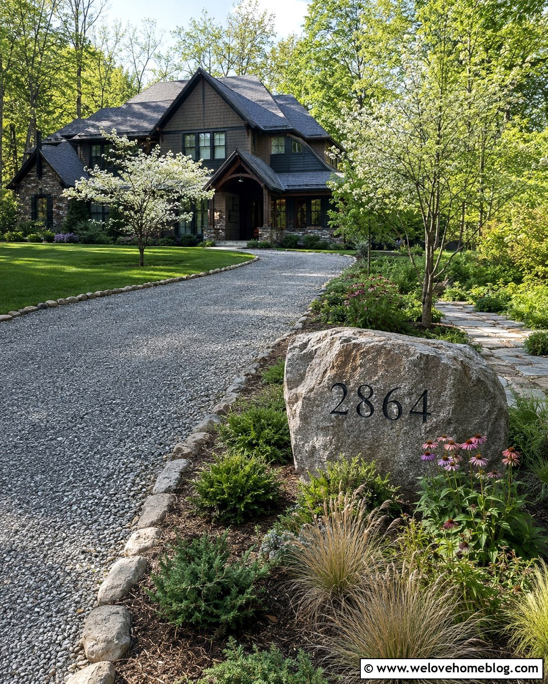 Engraved Boulder Driveway Address - 20 Driveway Signs Entrance House Numbers Ideas