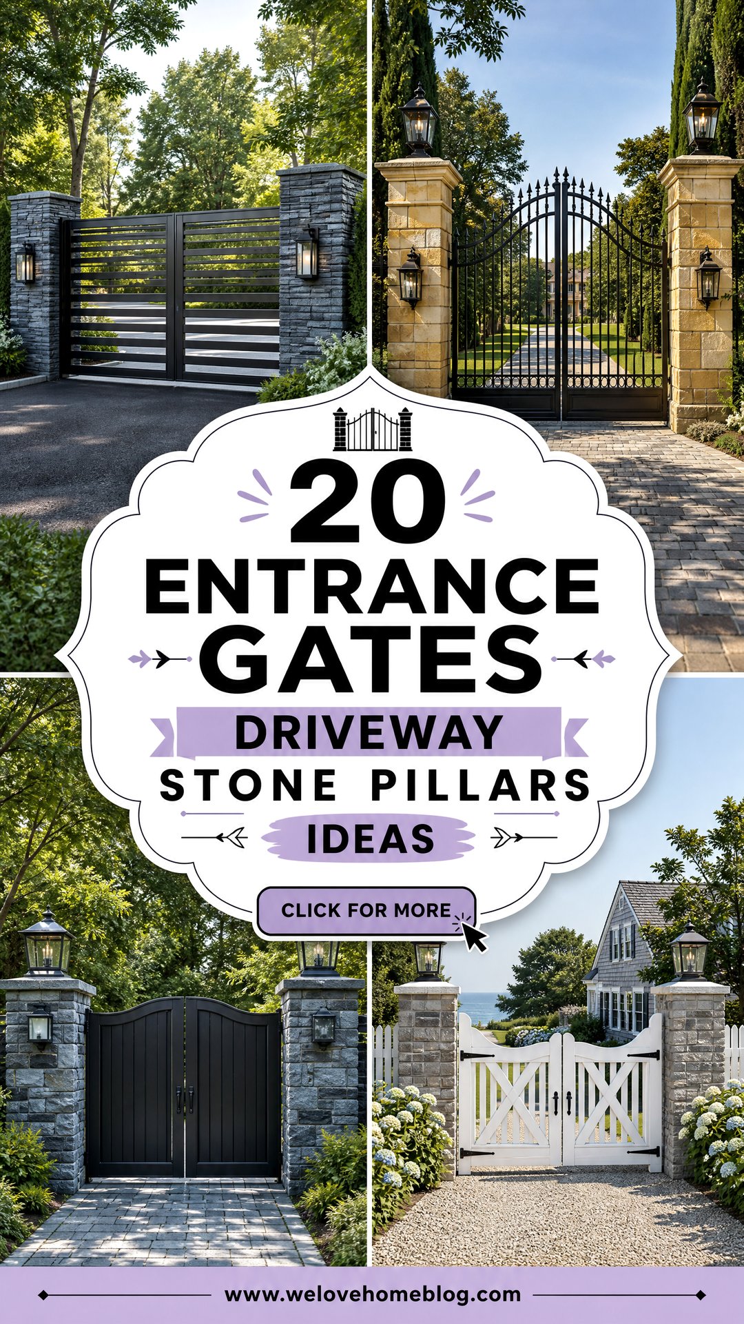 20 Entrance Gates Driveway Stone Pillars Ideas With Grandeur - 20 Entrance Gates Driveway Stone Pillars Ideas With Grandeur