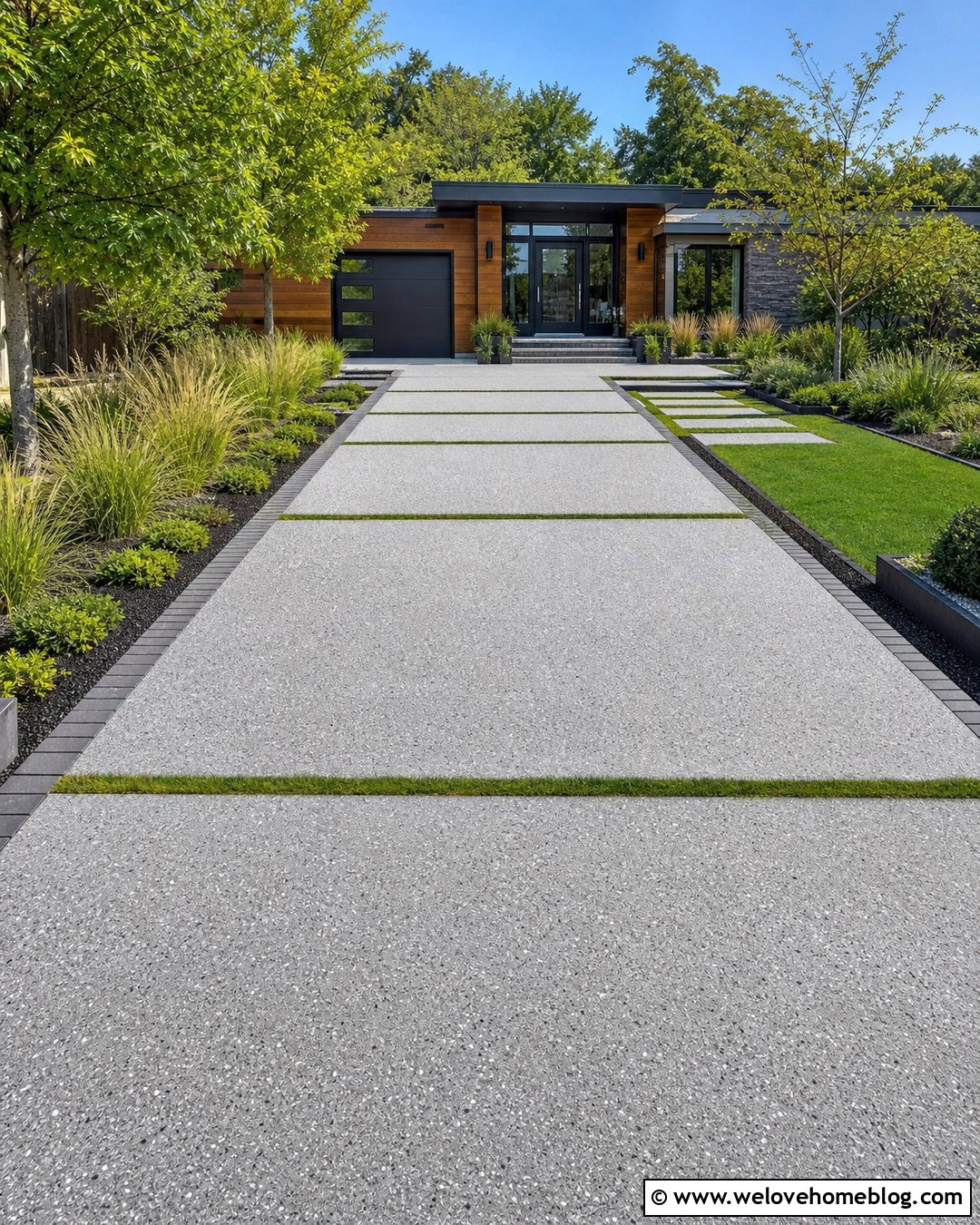 Epoxy Driveway With Grass Strips - 20 Epoxy Driveway Ideas