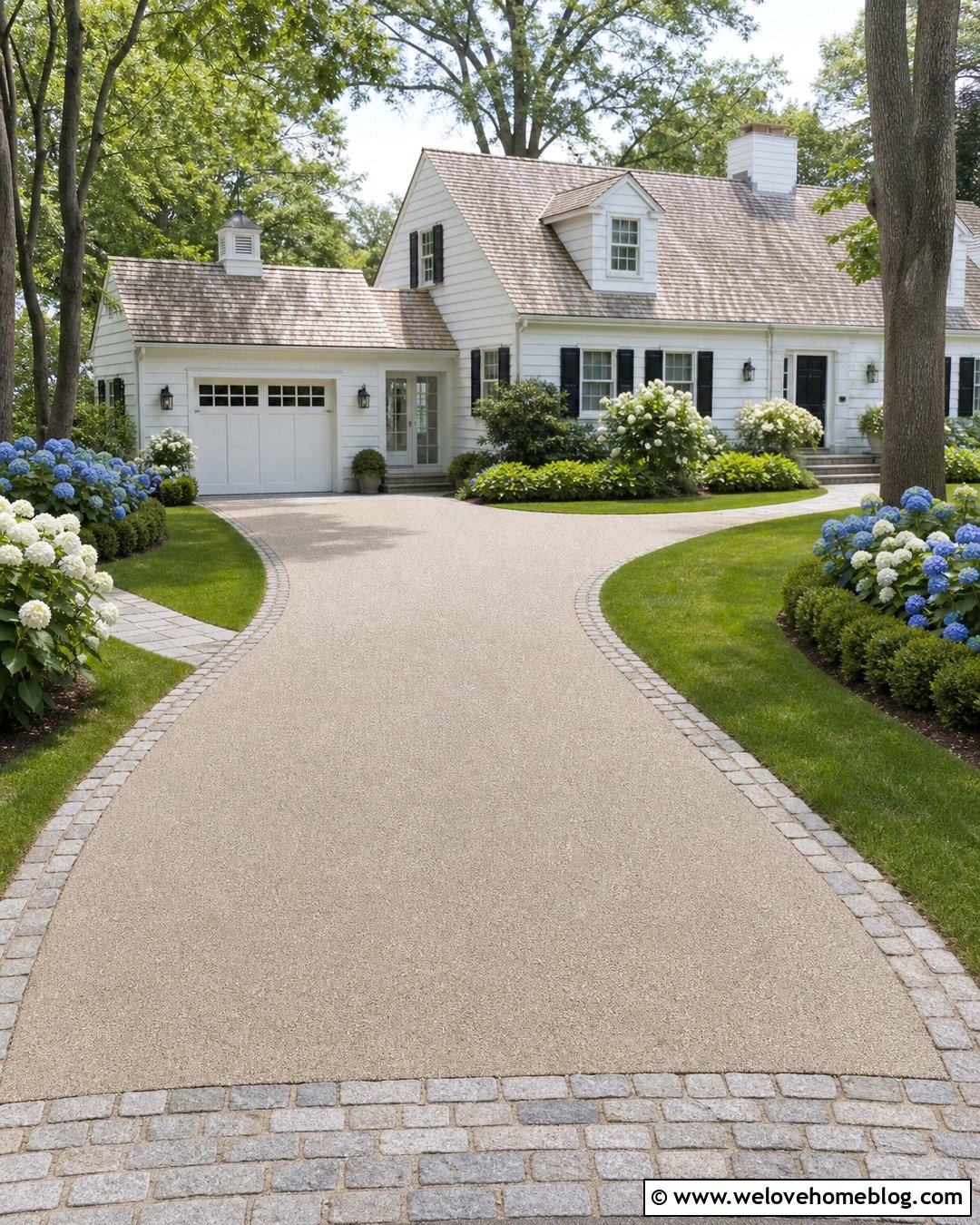 Epoxy Resin Driveway With Cobblestone Edging - 20 Epoxy Resin Driveway Ideas