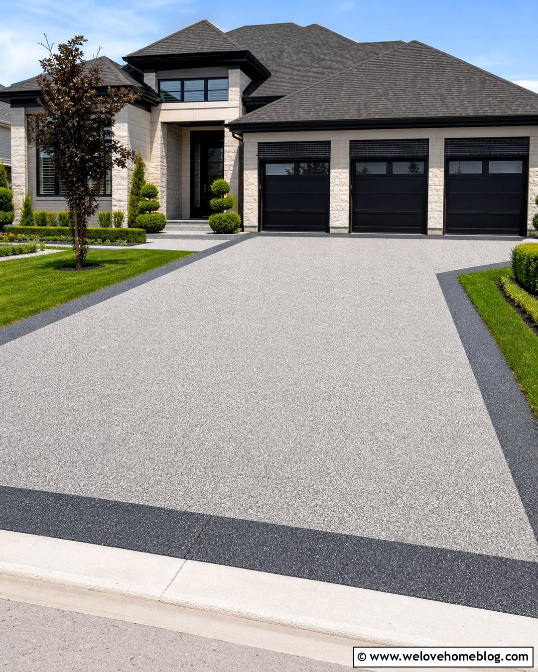 Epoxy Resin Driveway With Garage Transition - 20 Epoxy Resin Driveway Ideas