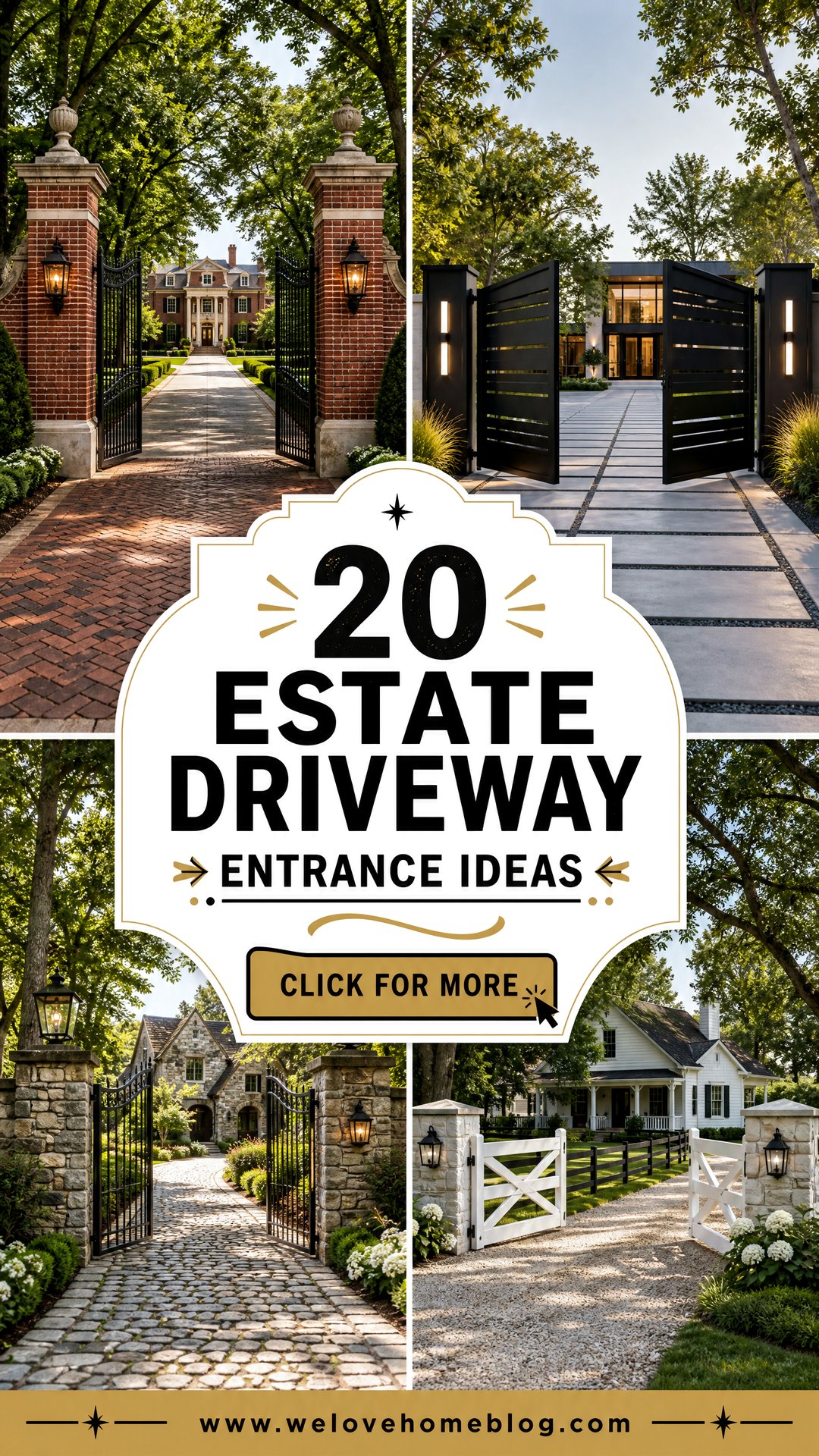 20 Estate Driveway Entrance Ideas for Timeless Curb Appeal - 20 Estate Driveway Entrance Ideas for Timeless Curb Appeal
