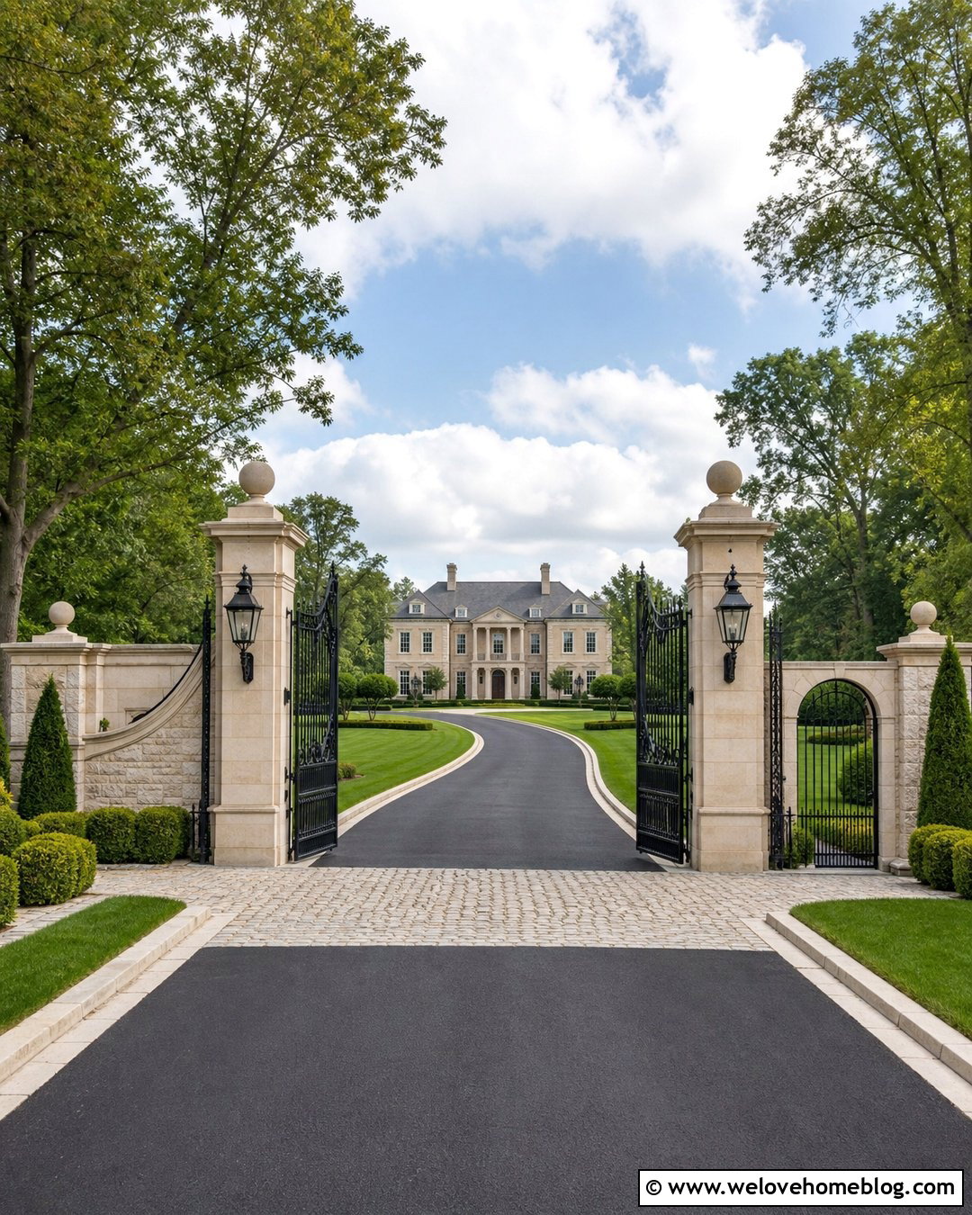 Estate Driveway Entrance With Double Gates - 25 Luxury Driveway Entrance Ideas