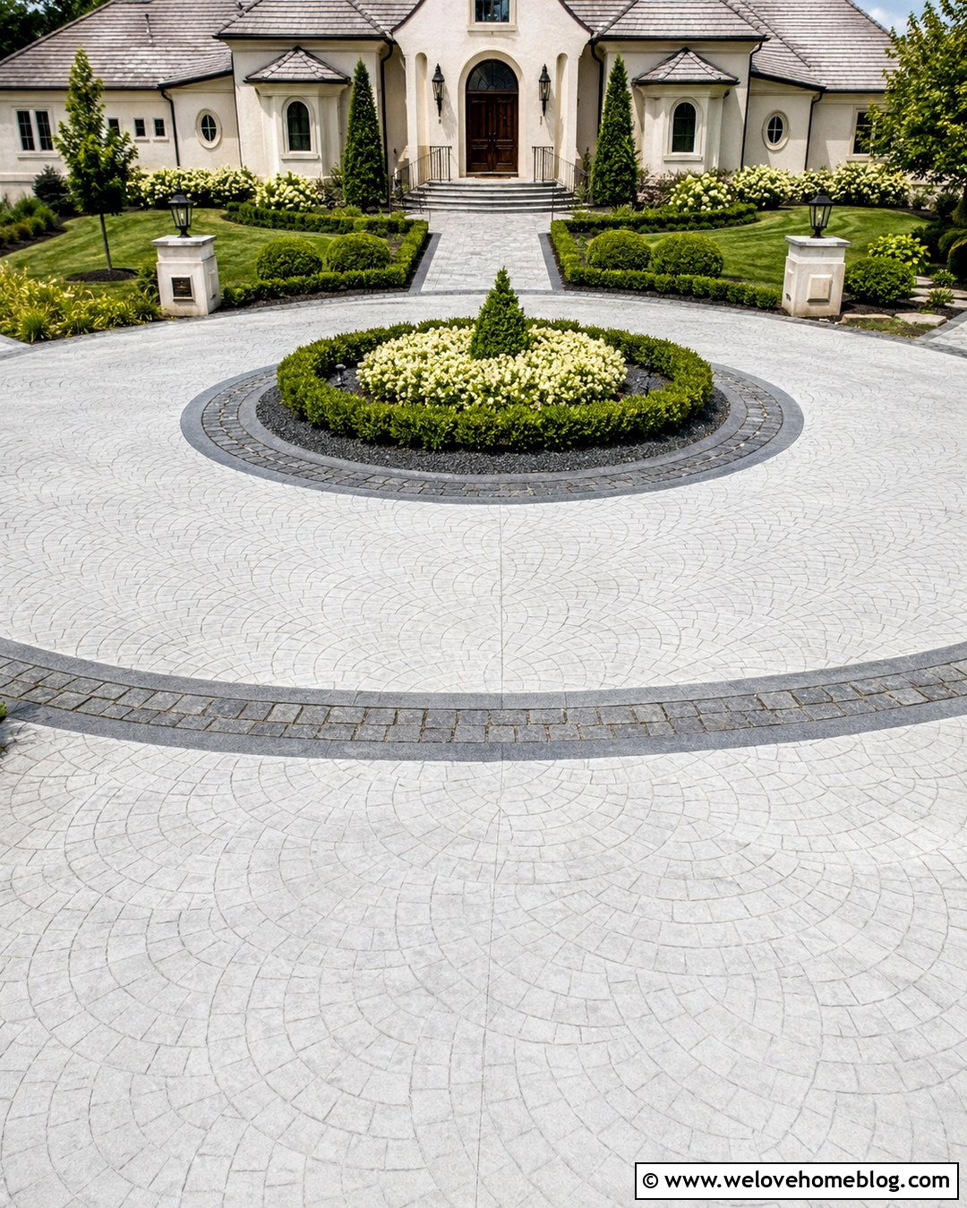 European Fan Driveway Stencil - 20 Driveway Stencil Ideas