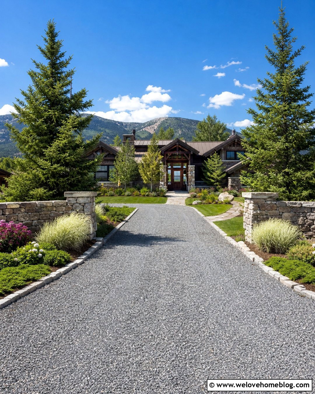 Evergreen Tree Driveway Entrance - 25 Tree Driveway Entrance Ideas