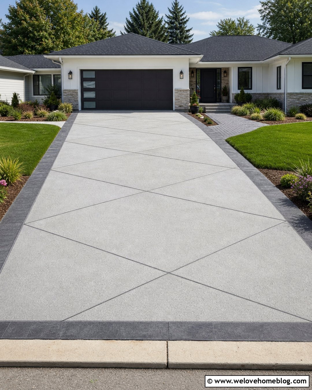 Existing Diamond Cut Concrete Driveway Overlay - 20 Diamond Cut Concrete Driveway Ideas