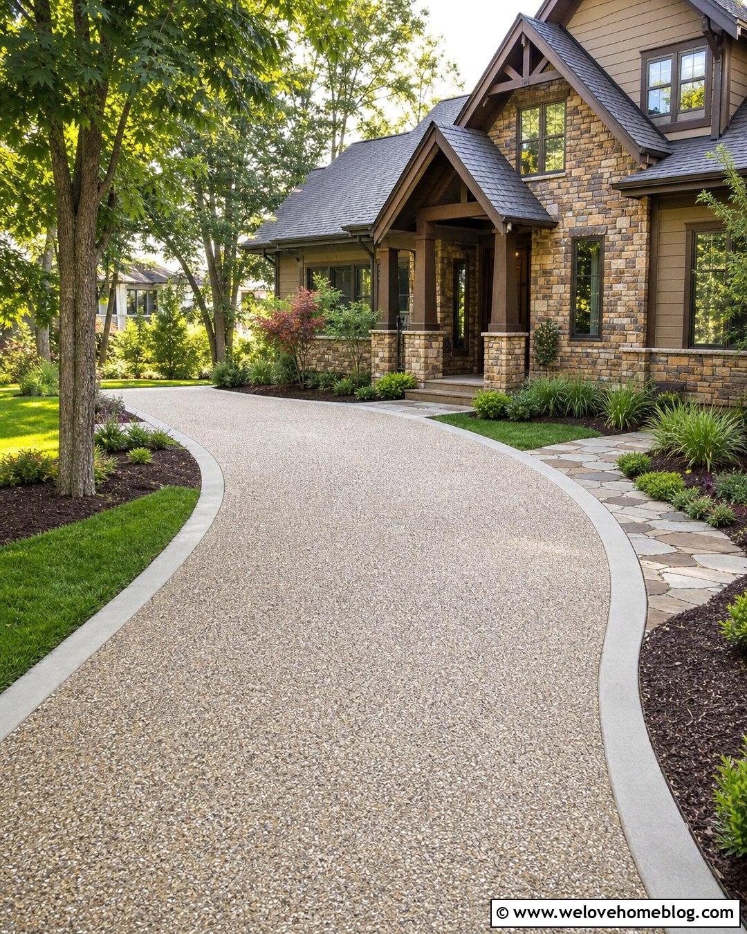 Exposed Aggregate Concrete Driveway - 20 Concrete Driveway Finishes Ideas