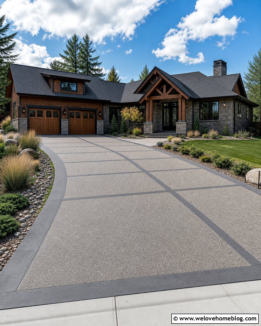 Exposed Aggregate Concrete Driveway - 40 driveway paving ideas