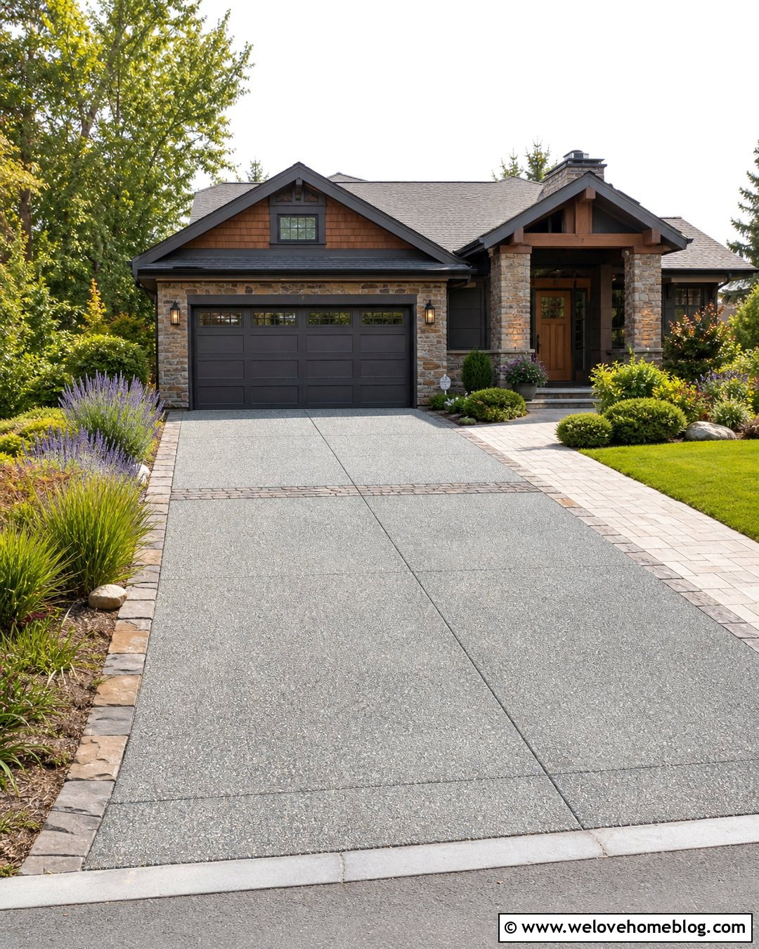 Exposed Aggregate Concrete Driveway Extension - 25 Concrete Driveway Extension Ideas
