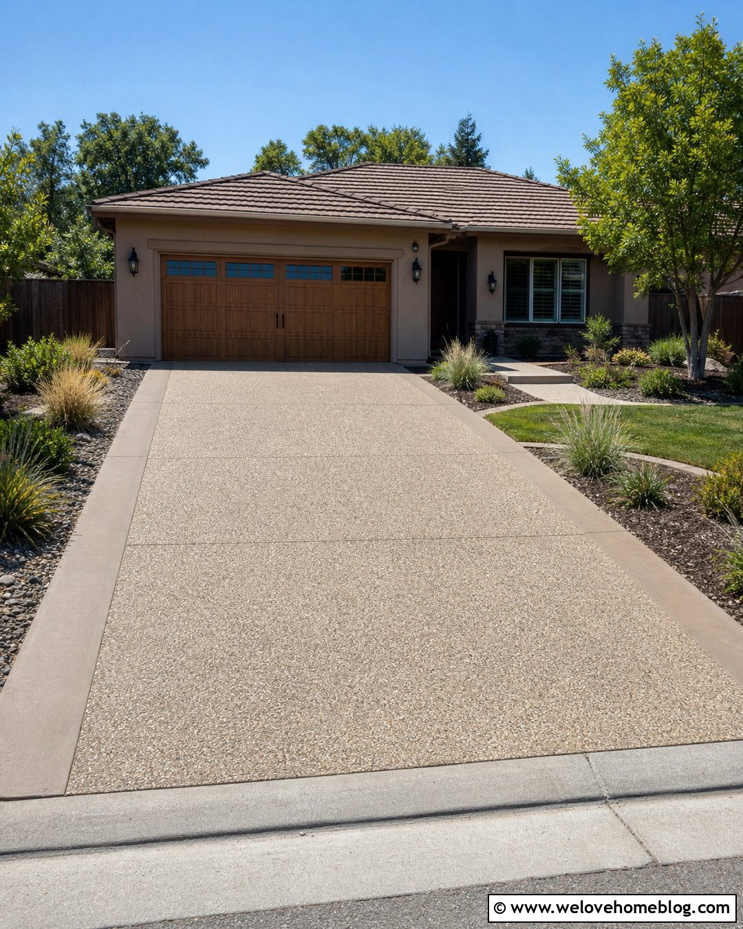 Exposed Aggregate Concrete Driveway Overlay - 25 Resurface Concrete Driveway Ideas