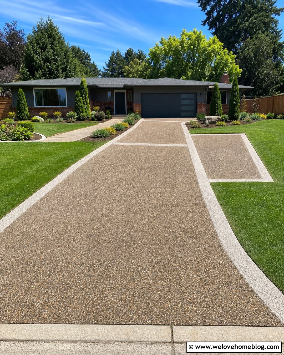 Exposed Aggregate Driveway Extension - 35 Driveway Extension Ideas