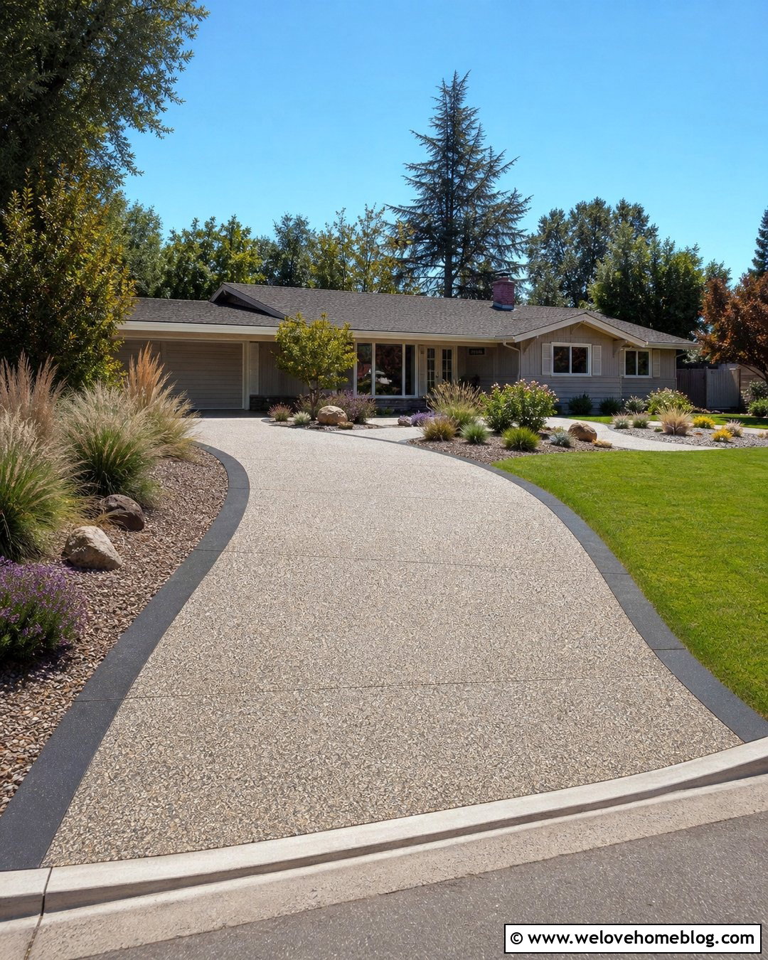 Exposed Aggregate Driveway Overlay - 20 Driveway Overlay Ideas