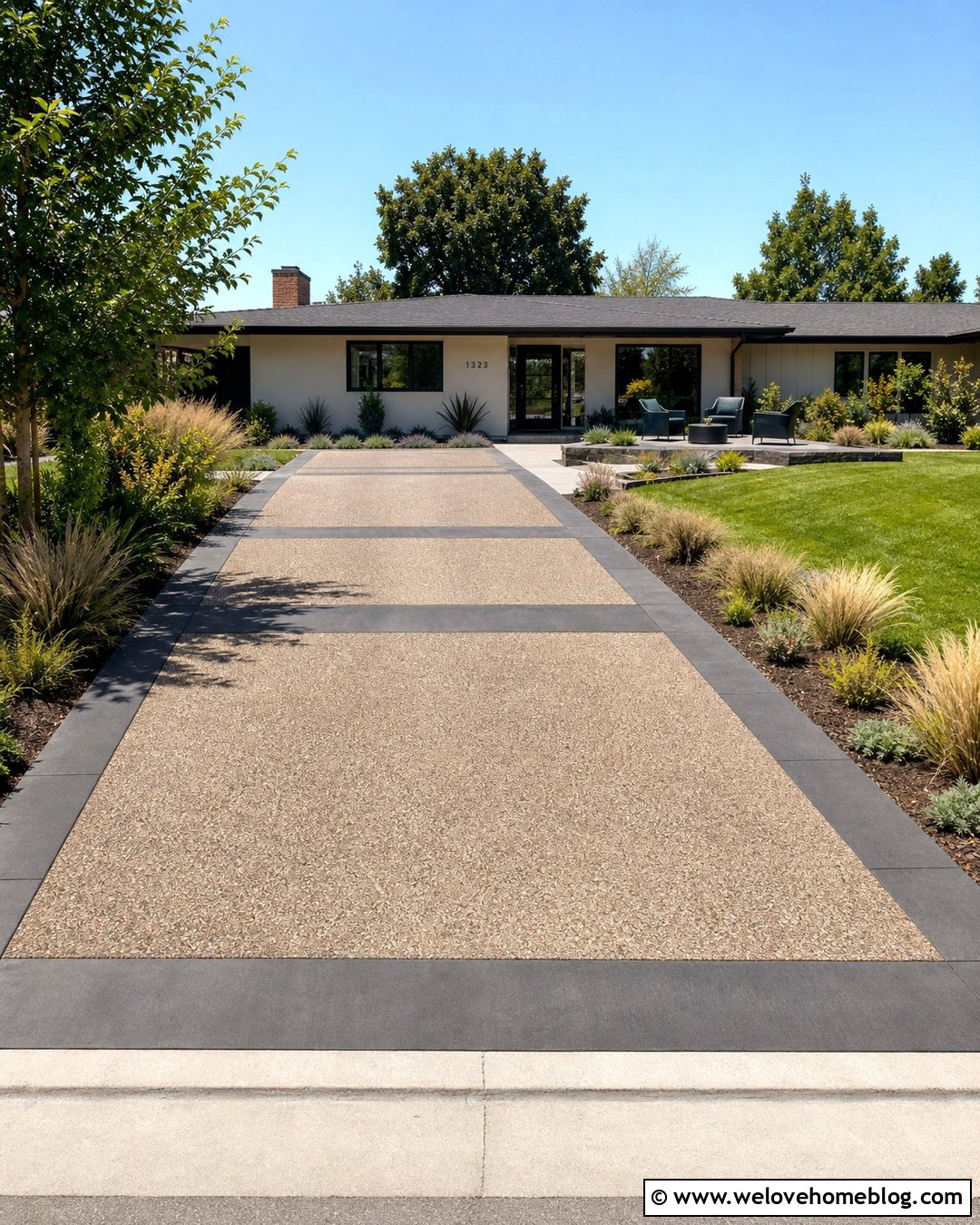 Exposed Aggregate Driveway Patio - 25 Driveway Patio Ideas
