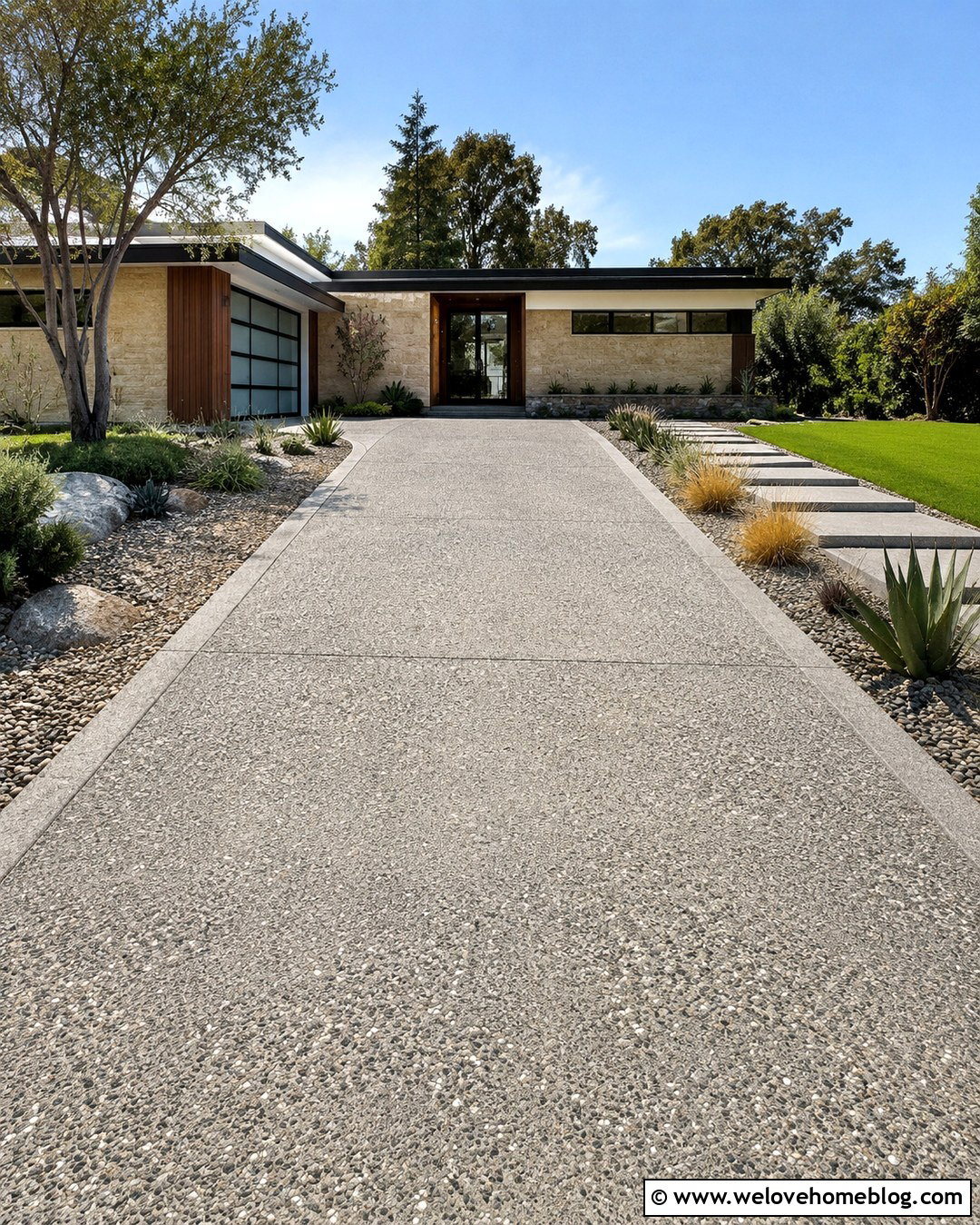 Exposed Aggregate Driveway - 20 How To Pave Driveway Ideas