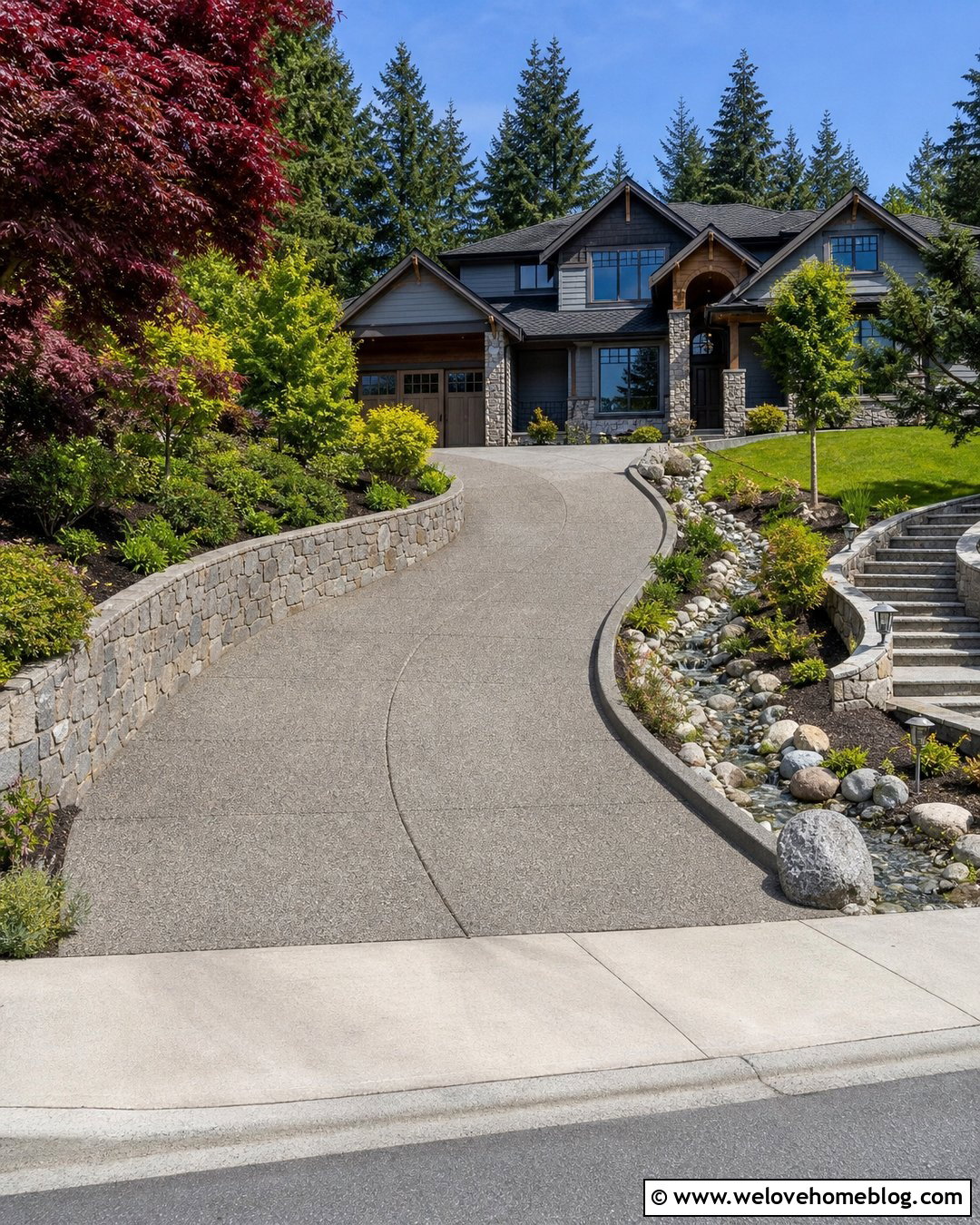 25 Uphill Driveway Ideas for Safer, Stunning Sloped Homes