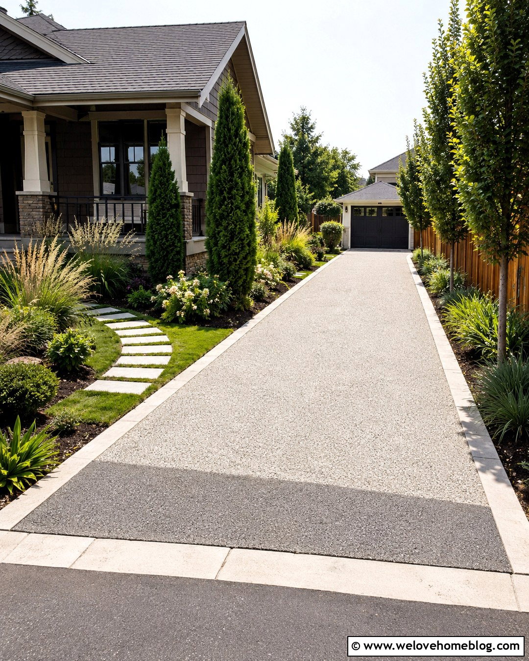 Exposed Recycled Glass Concrete Driveway - 20 Recycled Glass Driveway Ideas