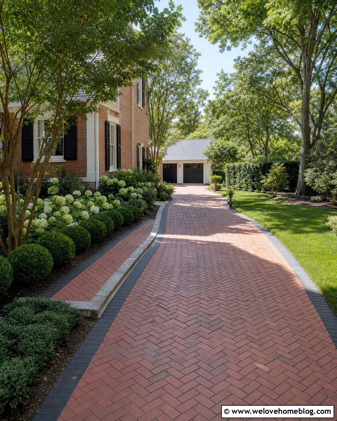 Extended Driveway To A Backyard Garage - 30 Extended Driveway Ideas