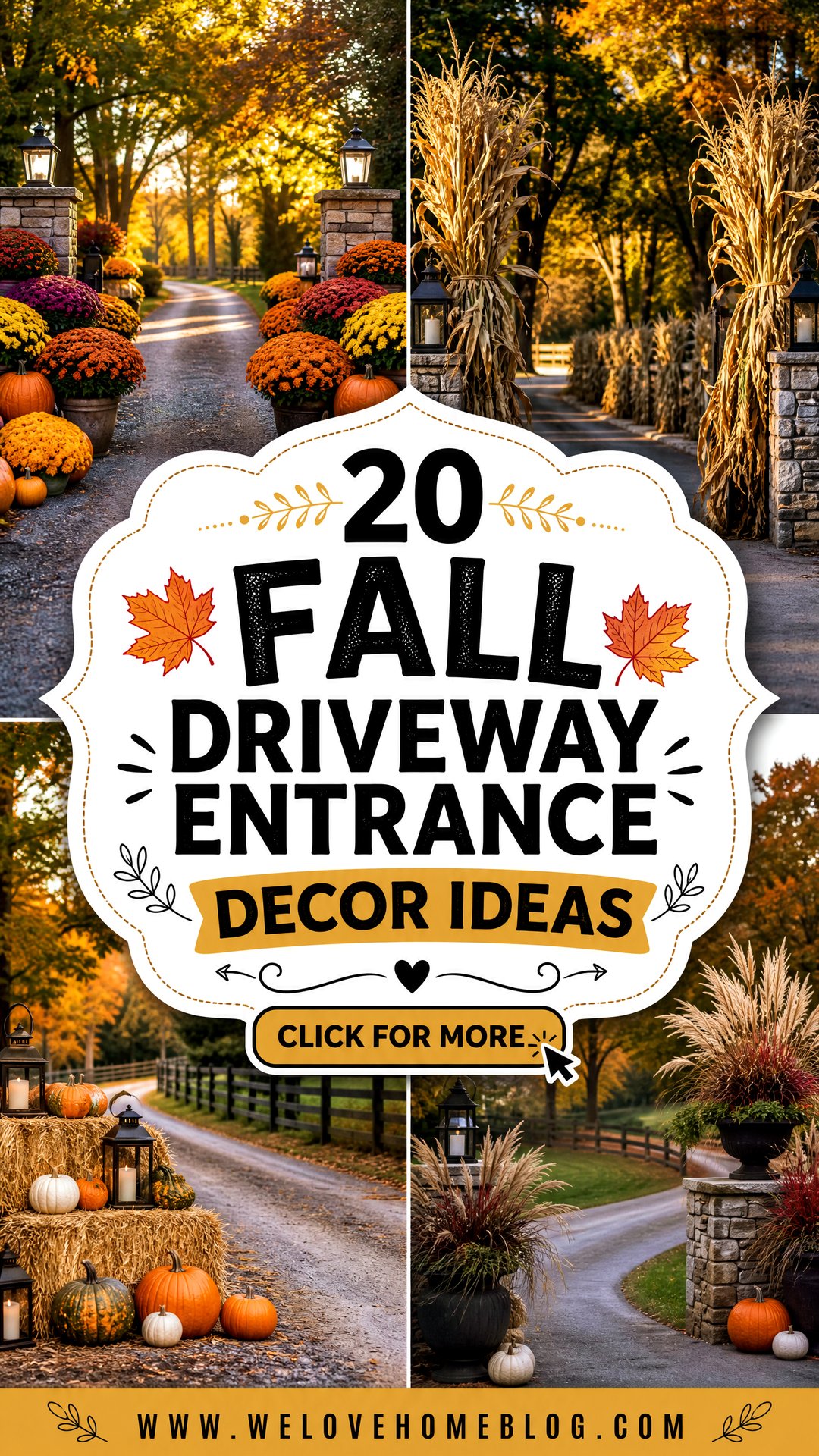 20 Fall Driveway Entrance Decor Ideas for a Cozy Welcome - 20 Fall Driveway Entrance Decor Ideas for a Cozy Welcome