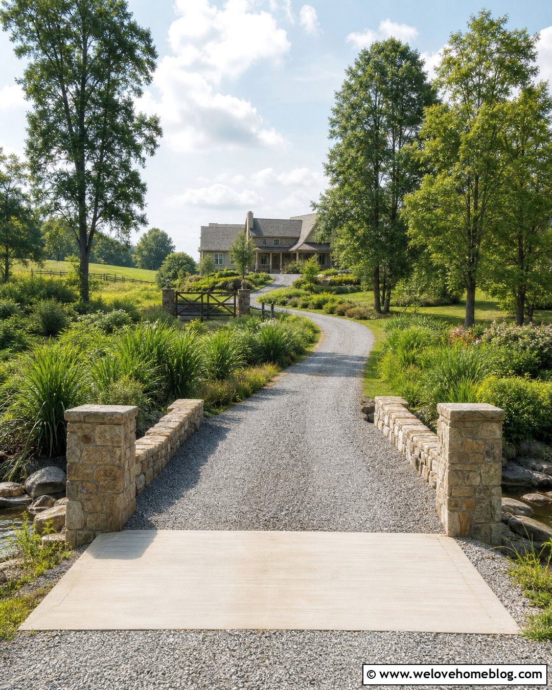 Farm Driveway Entrance With Creek Crossing - 35 driveways farm entrance ideas