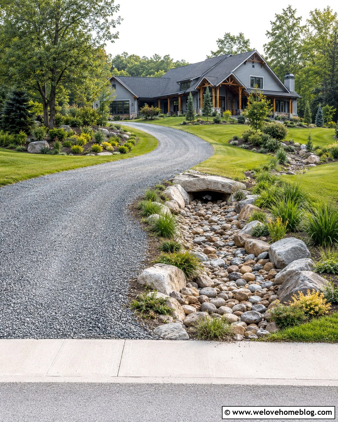Farm Driveway With Dry Creek Drainage - 20 Farm Driveways Ideas