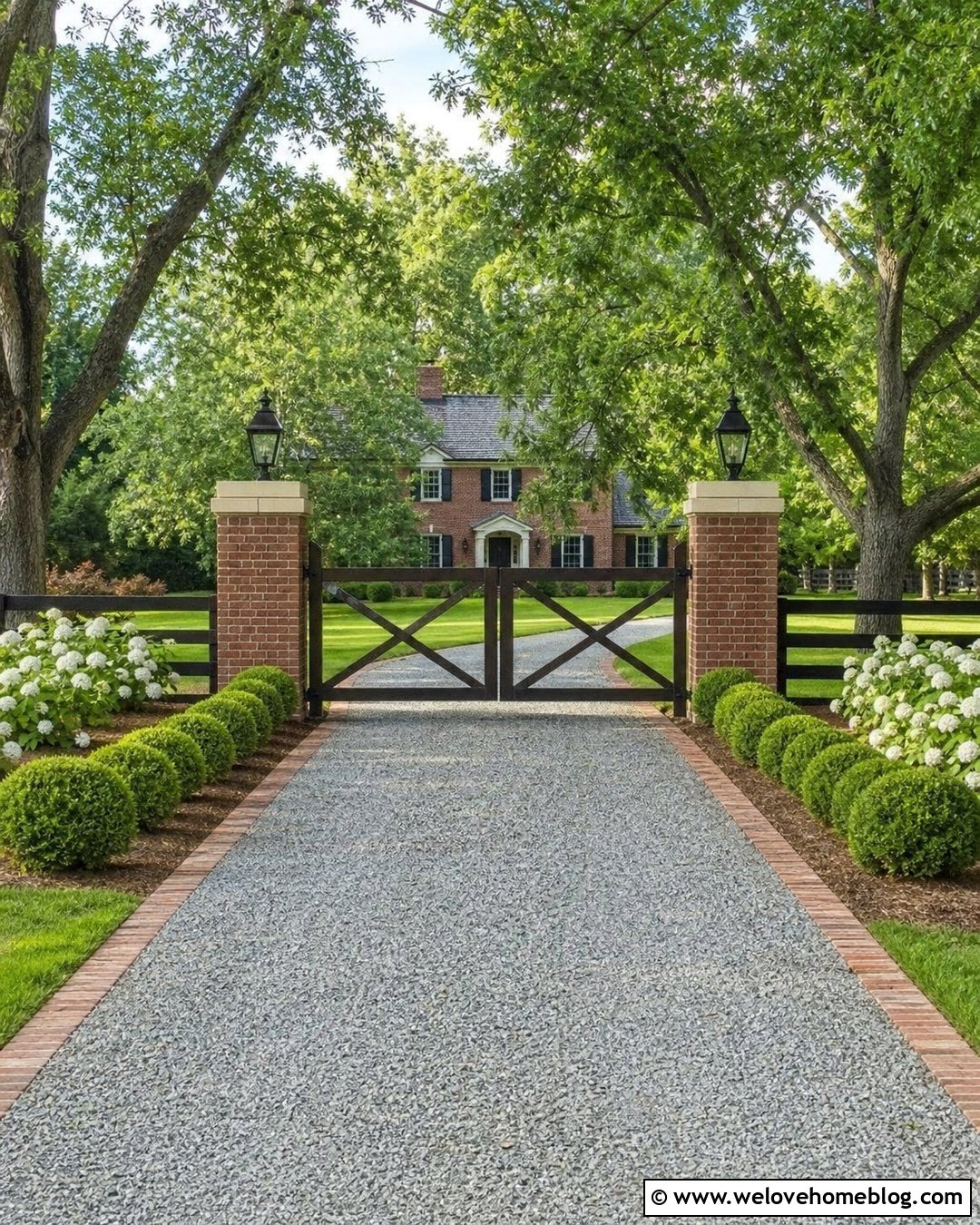 Farm Gate With Brick Pillars - 30 farm gates entrance driveways country ideas