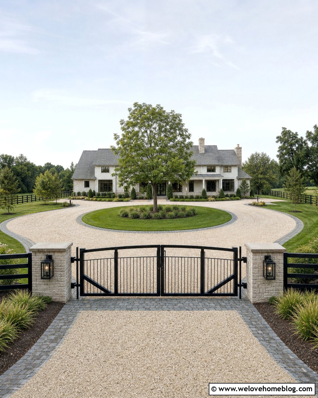 Farm Gate With Circular Driveway - 30 farm gates entrance driveways country ideas