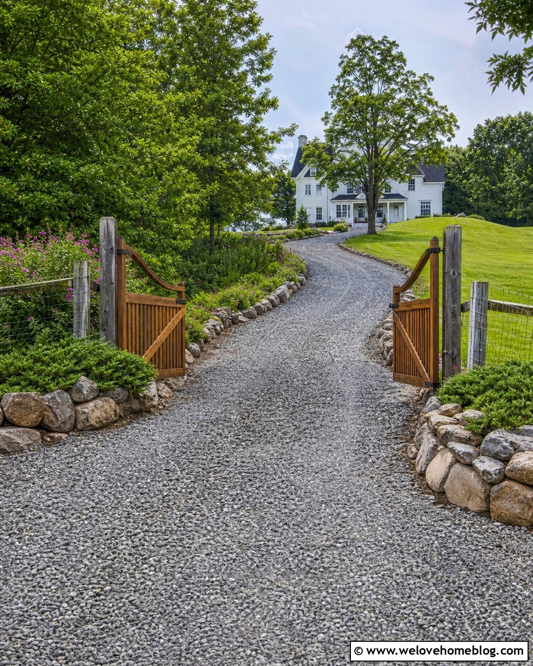 Farm Gate With Fieldstone Borders - 30 farm gates entrance driveways country ideas