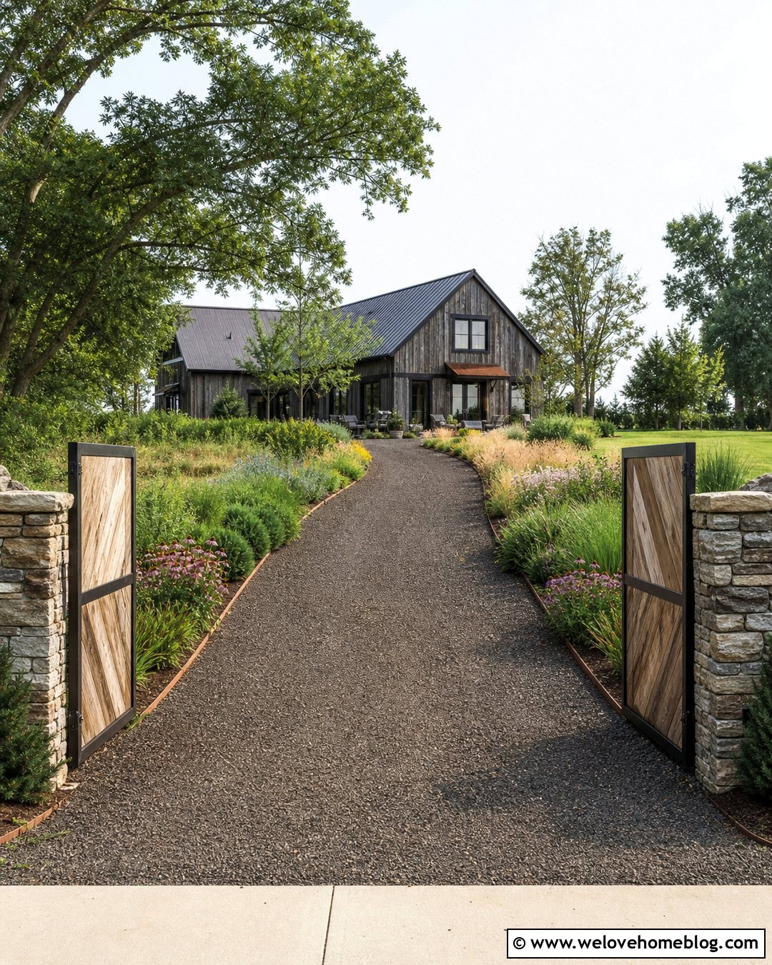 Farm Gate With Reclaimed Wood Panels - 25 Farm Gates Entrance Driveways Ideas