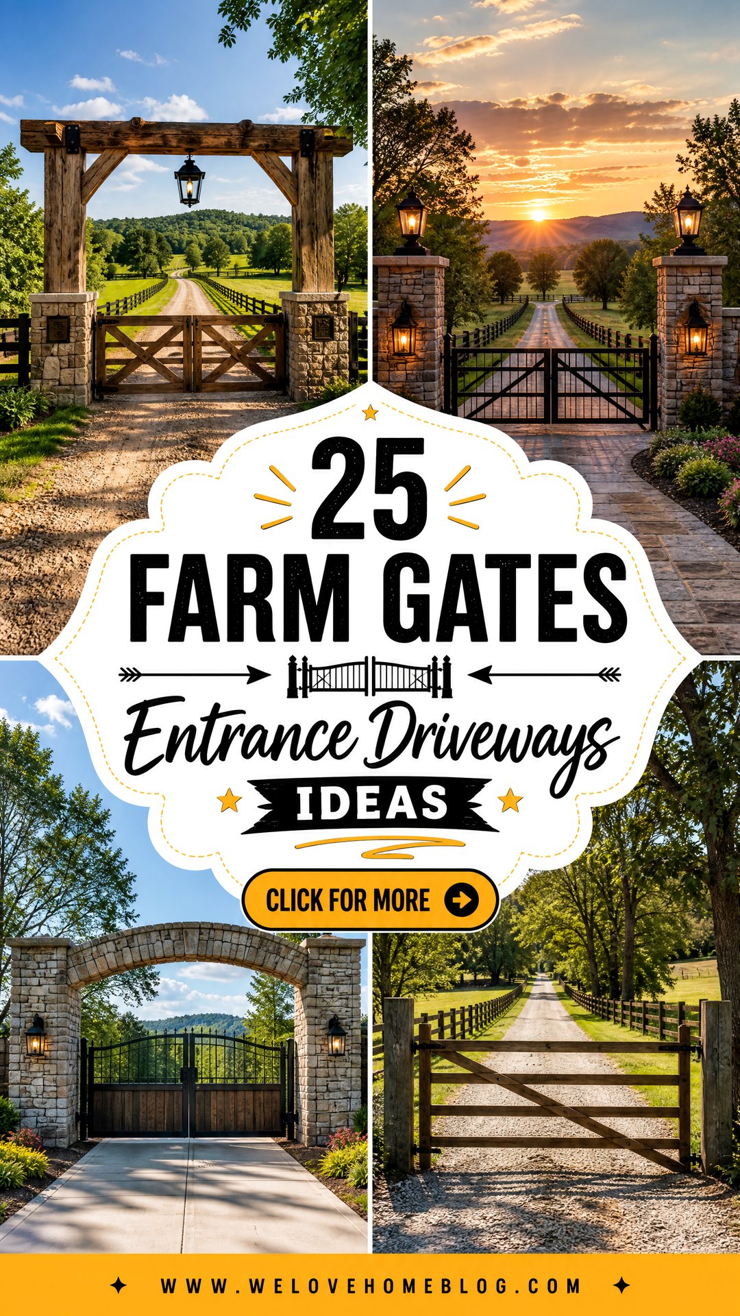 25 Farm Gates Entrance Driveways Ideas for a Rustic Welcome - 25 Farm Gates Entrance Driveways Ideas for a Rustic Welcome