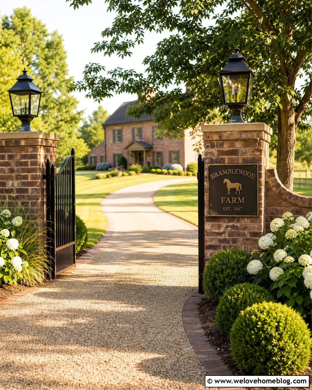 Farm Sign With Brick Pillars - 40 Farm Signs Entrance Driveways Ideas