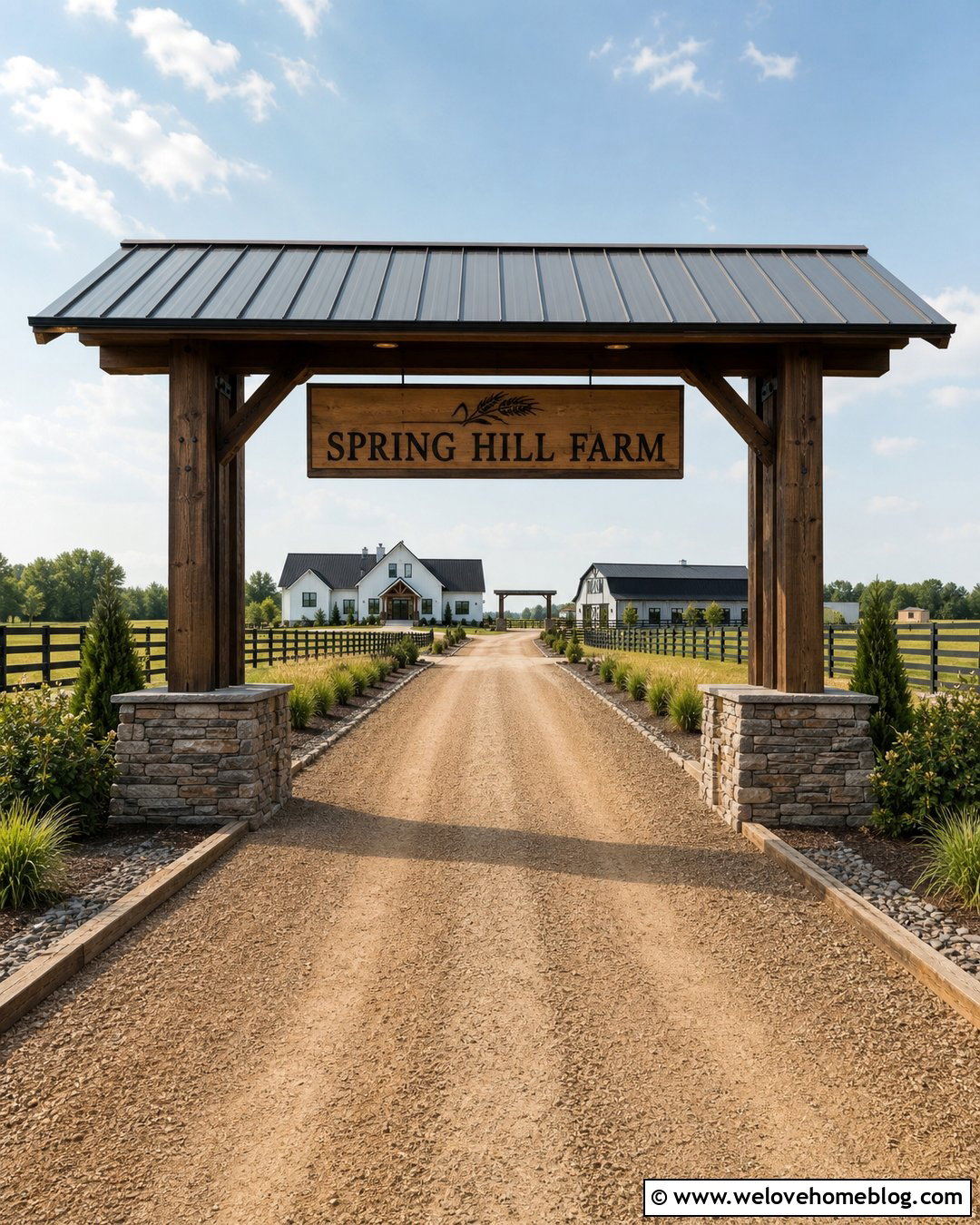 Farm Sign With Covered Entrance - 40 Farm Signs Entrance Driveways Ideas