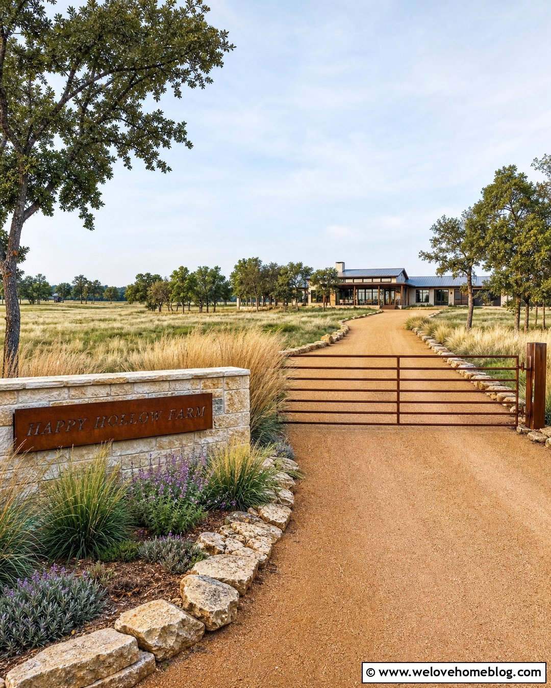 Farm Sign With Native Grass Landscaping - 40 Farm Signs Entrance Driveways Ideas