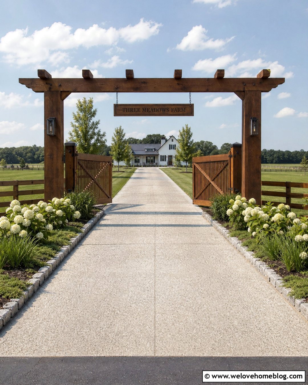 Farm Sign With Pergola Gateway - 40 Farm Signs Entrance Driveways Ideas