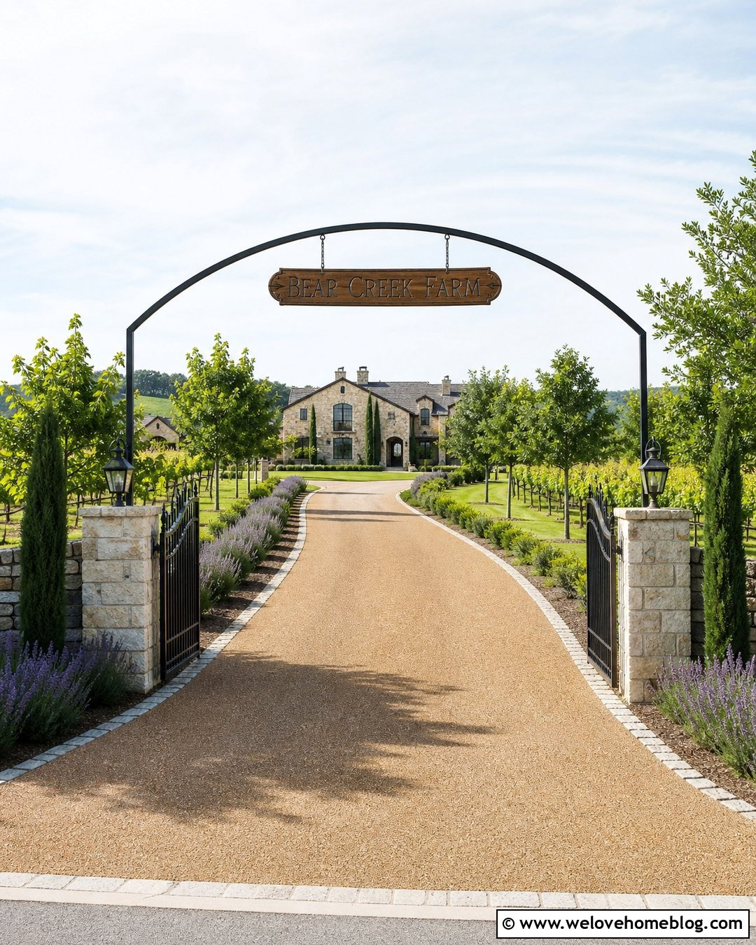Farm Sign With Vineyard Style Entrance - 40 Farm Signs Entrance Driveways Ideas