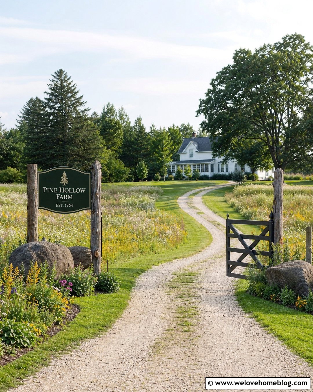 Farm Sign With Wildflower Driveway - 40 Farm Signs Entrance Driveways Ideas