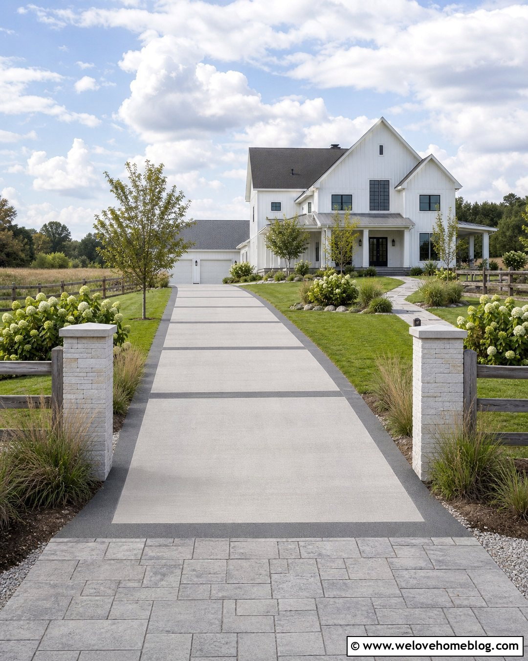Farmhouse Concrete Driveway Resurfacing - 30 Concrete Driveway Resurfacing Ideas