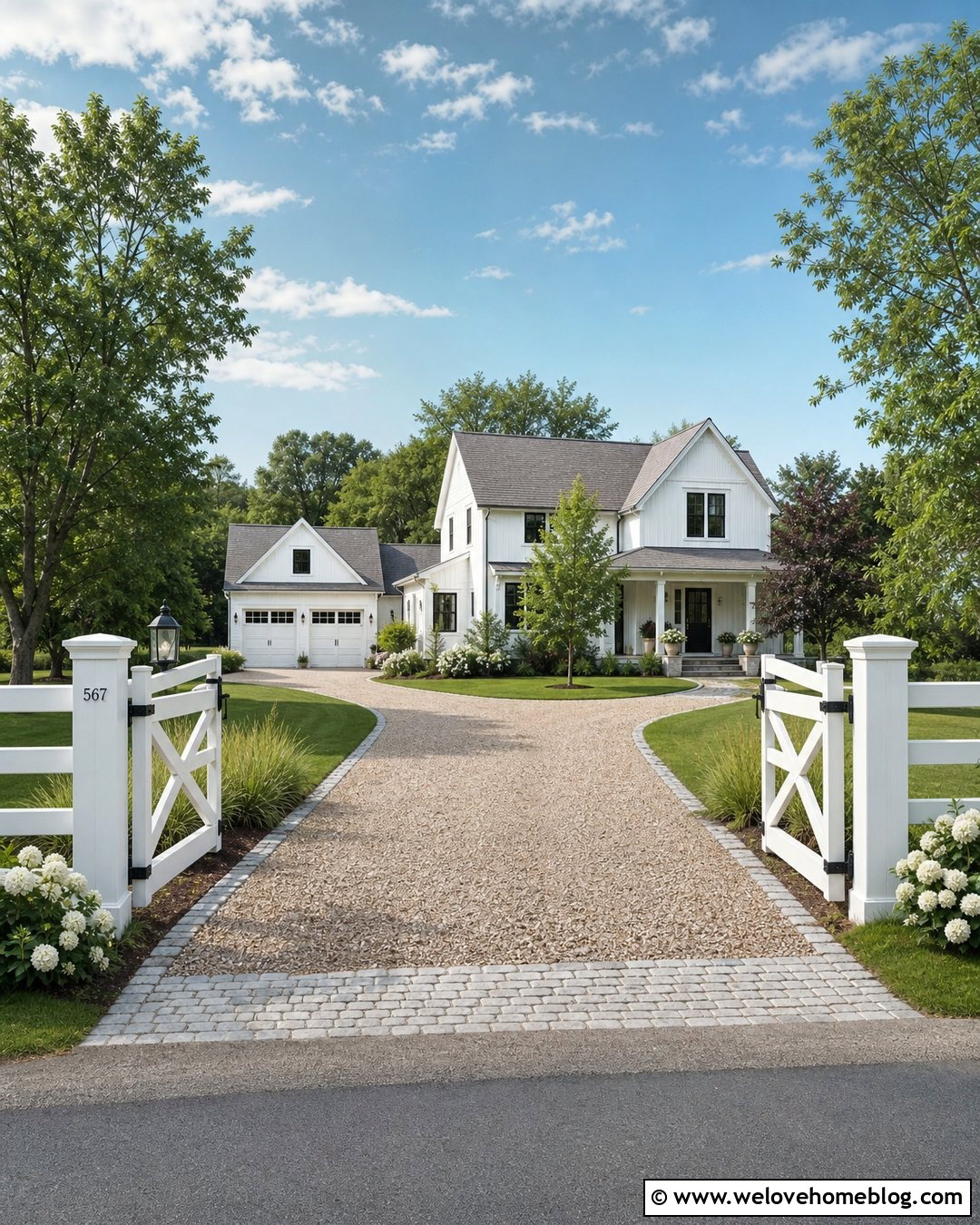 Farmhouse Driveway Fence - 25 Driveway Fencing Ideas