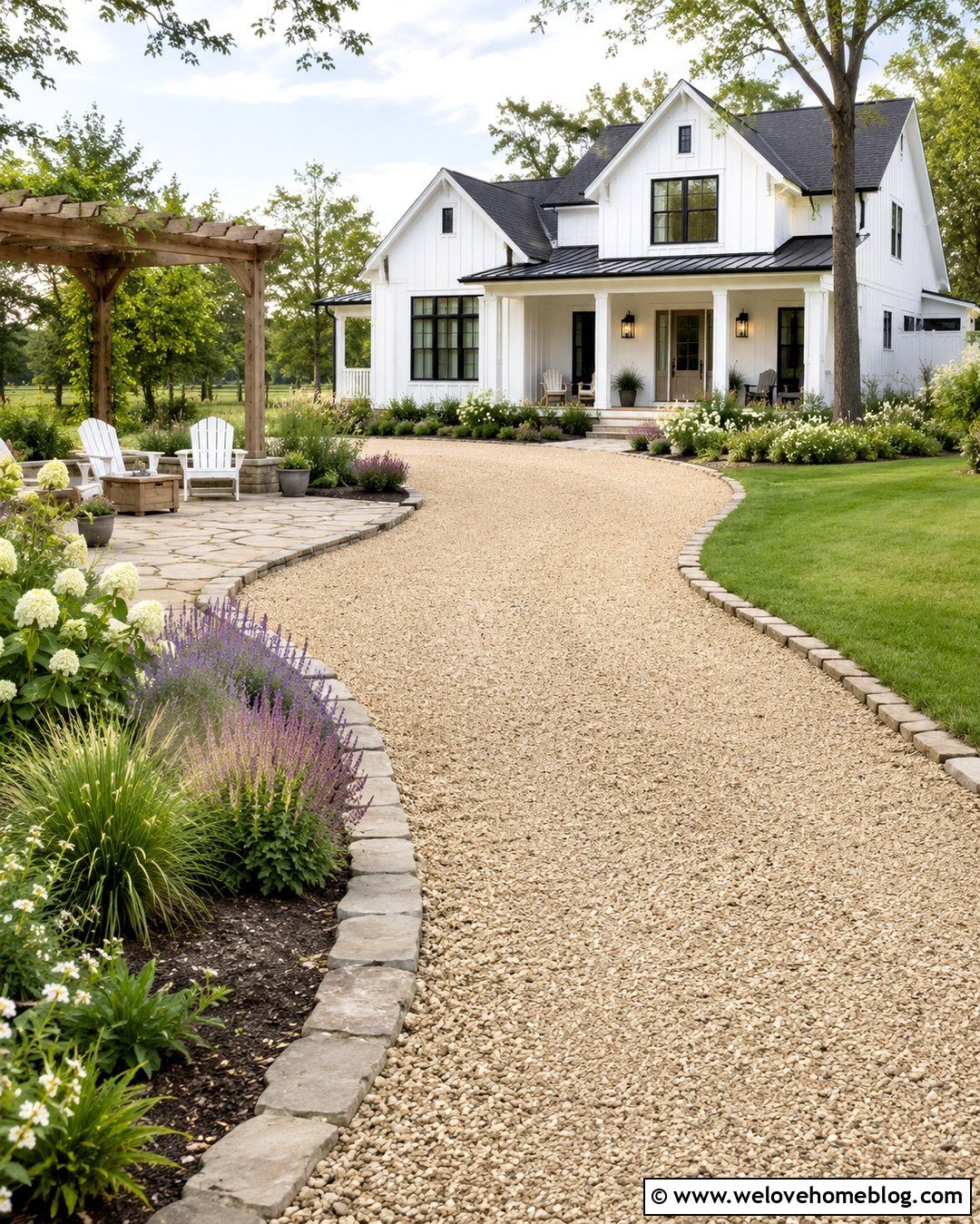 Farmhouse Driveway Sitting Area - 20 Driveway Sitting Area Ideas