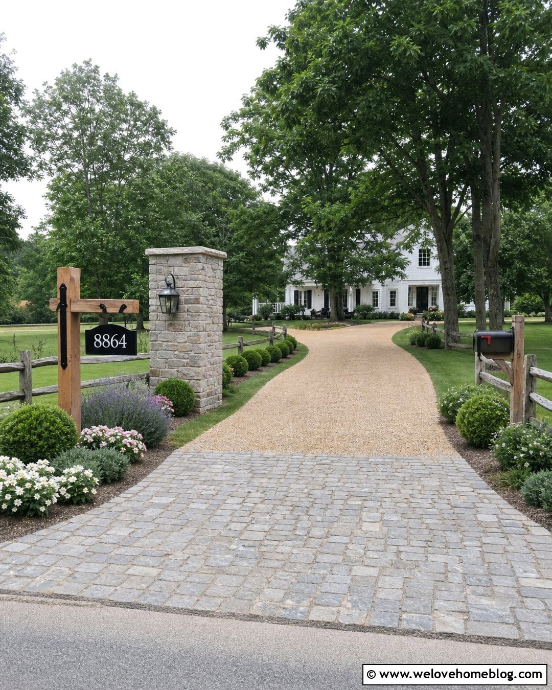 Farmhouse Driveway With Address Sign - 35 farmhouse driveway ideas