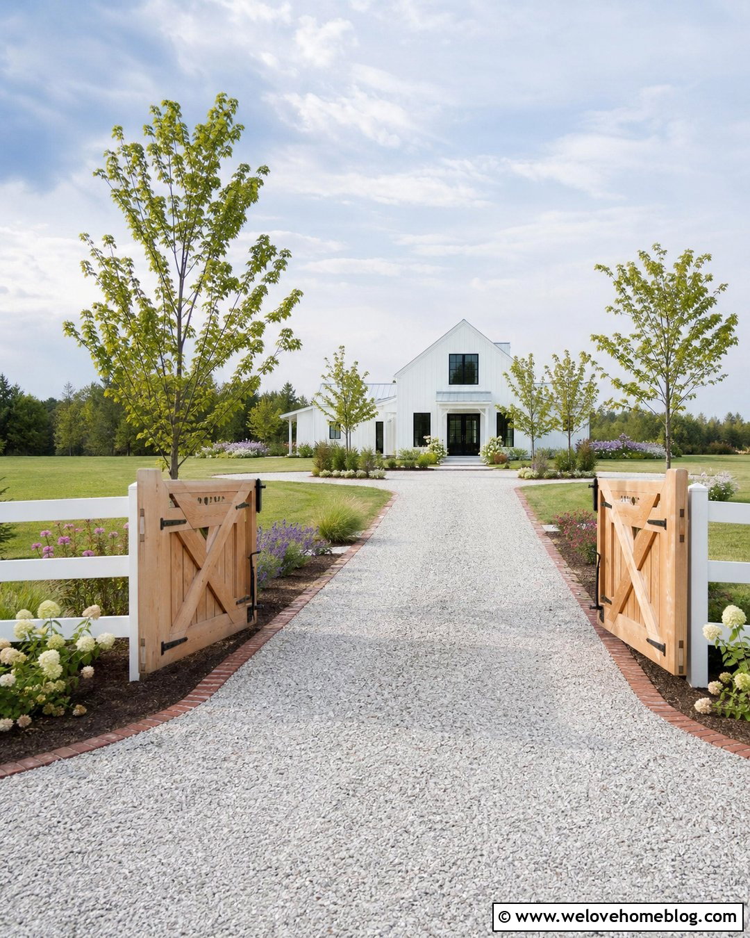 Farmhouse Fence Driveway - 25 Fence Driveway Ideas