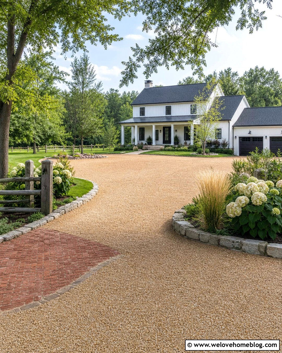 Farmhouse Gravel Driveway Expansion - 25 Expanding Driveway Ideas